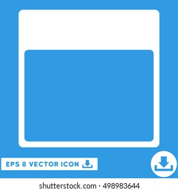 Calendar Page Template icon. Vector EPS illustration style is flat iconic symbol, white color.