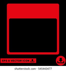 Calendar Page Template icon. Vector EPS illustration style is flat iconic symbol, red color.