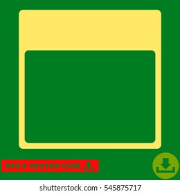 Calendar Page Template icon. Vector EPS illustration style is flat iconic symbol, yellow color.