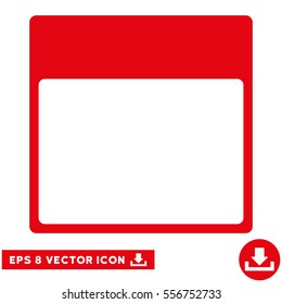 Calendar Page Template icon. Vector EPS illustration style is flat iconic symbol, red color.