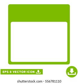 Calendar Page Template icon. Vector EPS illustration style is flat iconic symbol, eco green color.