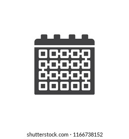 Calendar page vector icon. filled flat sign for mobile concept and web design. Planning simple solid icon. Symbol, logo illustration. Pixel perfect vector graphics