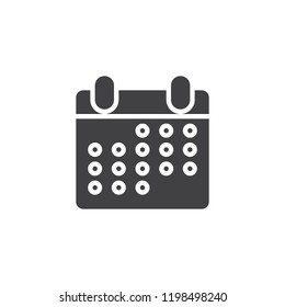 Calendar page vector icon. filled flat sign for mobile concept and web design. Agenda simple solid icon. Symbol, logo illustration. Pixel perfect vector graphics