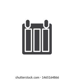 Calendar page vector icon. filled flat sign for mobile concept and web design. Reminder calendar glyph icon. Symbol, logo illustration. Vector graphics