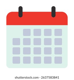 Calendar page vector icon isolated on white background.