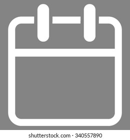 Calendar Page vector icon. Style is flat symbol, white color, rounded angles, gray background.