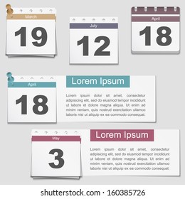 Calendar pages, vector eps10 illustration