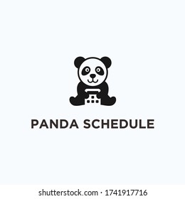 logotipo de calendario panda. icono panda