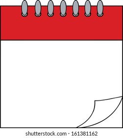 Calendar With Paper Corner. Vector Illustration 