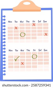 Calendar Paper Sheet On Tablet Vector Illustration