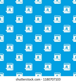 Calendar pattern vector seamless blue repeat for any use