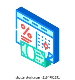 vector de icono isométrico de pagos de calendario. signo de pago de calendario. ilustración de símbolo aislado