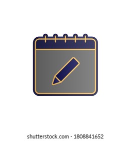 Calendar, pen color gradient vector icon