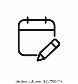 calendar pen edit icon sign vector