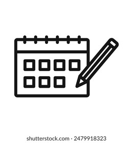 Calendar with Pen Icon Ideal for Office Scheduling