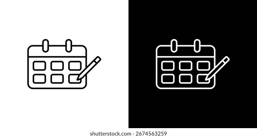 Icono de lápiz de calendario. Pictograma Mínimo Simple. Vector