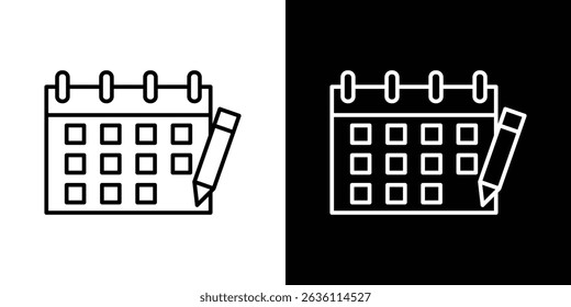 Calendar pen icon symbol concept for graphic design, Website, UI. EPS