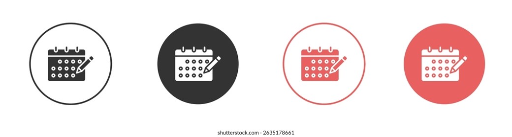 Calendar pen icon vector design template simple and clean style