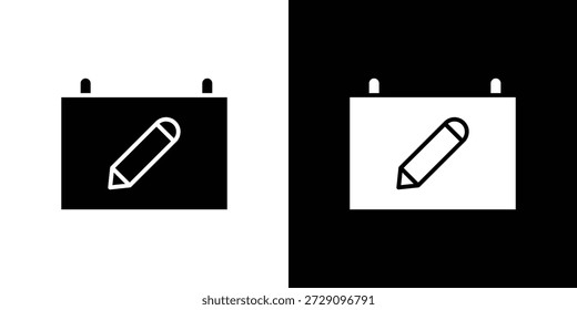 Vektorgrafiken des Kalenderstifts. gefülltes Vektorzeichen, Symbolgrafik.