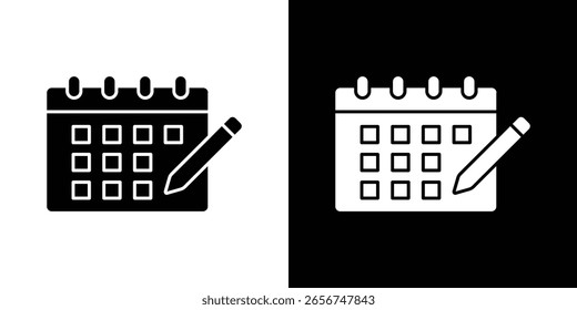 Gráficos escalables del Vector del icono de la pluma del calendario