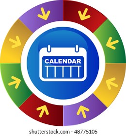 Calendar pen isolated on a background.