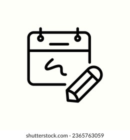 calendar, pencil, edit icon, isolated icon in light background, perfect for website, blog, logo, graphic design, social media, UI, mobile app
