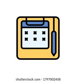 Calendar pencil icon. Simple color with outline vector elements of almanac icons for ui and ux, website or mobile application
