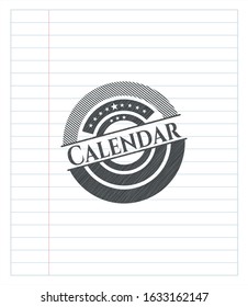 Calendar with pencil strokes. Vector Illustration. Detailed.