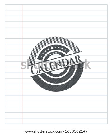 Calendar with pencil strokes. Vector Illustration. Detailed.