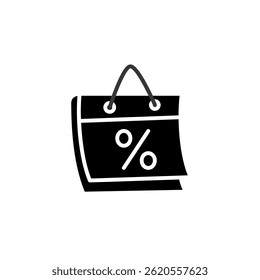 Calendar with percent icon. Discount calendar, simple flat style, illustration, logo sign symbol pictogram template, for ui or ux isolated on white for mobile app, editable