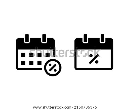 Calendar with percent icon. Discount calendar. Vector illustration
