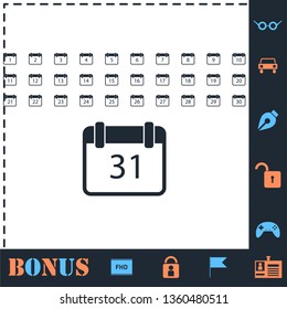 Calendar. Perfect icon with bonus simple icons