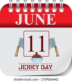 Calendar with perforation for changing dates - june Jerky Day