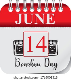 Calendar with perforation for changing dates - june Bourbon Day