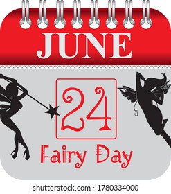 Calendar with perforation for changing dates - june Fairy Day