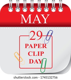 Calendar with perforation for changing dates - may Paper Clip Day