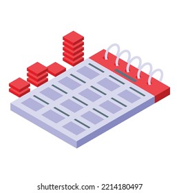 Calendar performance management icon isometric vector. Business company. Finance report