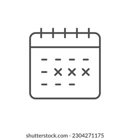Calendar period line outline icon