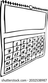 Calendar, perspective vector illustration .