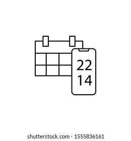 Calendar, phone, time icon. Simple line, outline vector of icons for ui and ux, website or mobile application