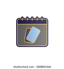 Calendar, photos color gradient vector icon