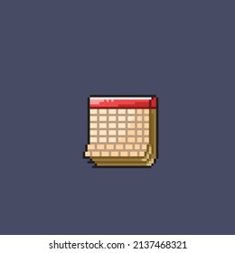 calendar in pixel art style