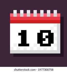 Calendar pixel art. Vector illustration.