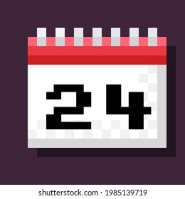 Calendar pixel art. Vector illustration.