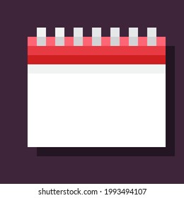 Calendar pixel art. Vector illustration.