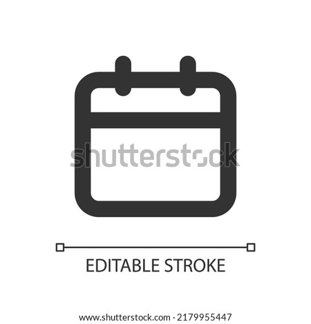 Calendar pixel perfect linear ui icon. Reminder application. Scheduling. Making appointment. GUI, UX design. Outline isolated user interface element for app and web. Editable stroke. Arial font used