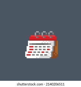 a calendar in pixel style