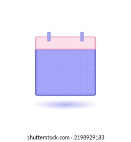 Calendar plan 3d icon. Planning concept. Plan 3D icon vector render illustration.