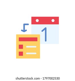 Icono de plan de calendario. Elementos vectoriales simples de color de iconos almanacos para ui y ux, sitio web o aplicación móvil