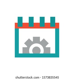 calendar plan work business strategy icon vector illustration